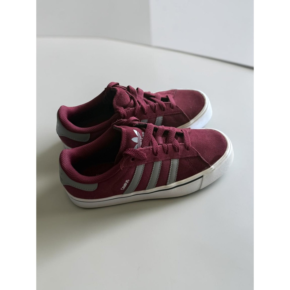 Adidas Campus Maroon Burgundy Grey Suede Low Top Sneakers 5